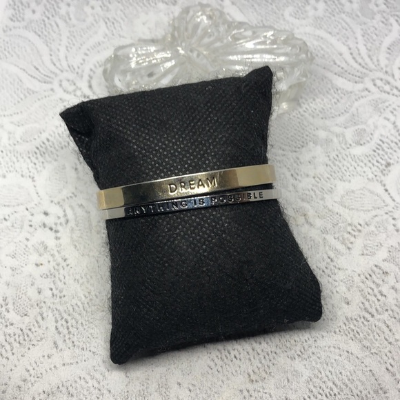Curated bundle inspirational dream positive vibes text cuff bracelets boho. - Picture 2 of 3